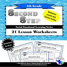 Second Step 4th Grade 21 Lesson Worksheets Second Step Curriculum Social Emotional Learning Social Emotional Curriculum