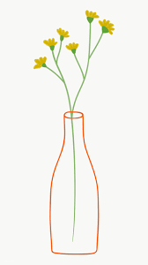 Download Premium Png Of Yellow Doodle Flowers In A Glass Vase On In 2020 Flower Doodles Art Glass Vase Folk Art Flowers