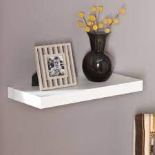 Inplace 23 6 In W X 10 2 In D X 2 In H White Mdf Floating Wall Shelf 0191828 The Home Depot Floating Wall Shelves White Floating Shelves Floating Shelves