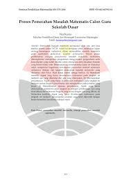 Copy of strategi penyelesaian masalah. Pdf Proses Pemecahan Masalah Matematis Calon Guru Sekolah Dasar