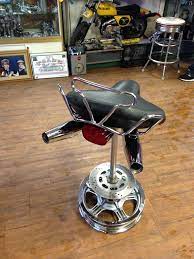 Custom Motorcycle Stool Man Cave Basement Stool Custom Motorcycle