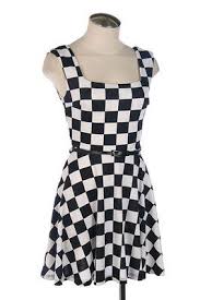 Black And White Checker Checker Flag Black And White Checkered Dress Skater Punk 80 S Rock New Checkered Dress Checkered Outfit Black N White Dress