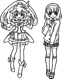 Coloring illustrations of the characters of: Nice Glitter Force Two Girl Coloring Page Coloring Pages For Girls Glitter Force Coloring Pages