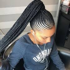 The classic straight style, zhuzhed up a little. 32 Best Straight Up Hairstyles 2019 Pictures Feed In Braids Hairstyles Feed In Braids Ponytail African Hair Braiding Styles