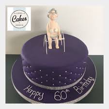 Enhance your birthday party in honor of a woman turning 60 years of age with verse, poetry, and sayings specifically relevant to reaching the age of sixty. A Love Of Cakes By Annette 60th Birthday Cake With A Old Lady In Nappies With Saggy Boobs And A Walking Frame Love The Funny Side Of This Cake Aloveofcakesbyannette