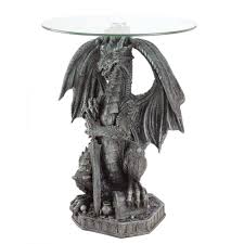 Dragon End Table Dragon Table Accent Table Glass Top Accent Table