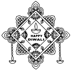 This collection includes mandalas, florals, and more. Coloring Page Diwali Happy Diwali 4
