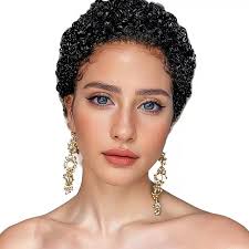 Amazon.com : SCGHBK Short Curly Human Hair Wigs Brazilian Virgin Hair Wigs  Afro Kinky Curly Wig for Black Women 150% Density Pixie Cut Curly Wigs :  Beauty & Personal Care
