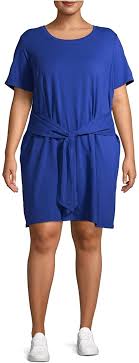 Boho womens kaftan shirt dress summer beach holiday maxi long dress plus size. Terra Sky Blue Glass Plus Size Tie Waist T Shirt Dress At Amazon Women S Clothing Store