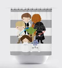 Star Wars Shower Curtain Fabric Shower Curtain Little Kid Character Star Wars Star Star Wars Bathroom Star Wars Shower Curtain Star Wars Boys Room