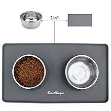 Dog Bowls Cat Food And Water Bowl Stainless Steel Pet Comfort Feeding Bowls With No Spill Anti Slip Silicone Mat F In 2020 Dog Bowls Cat Water Bowl Plastic Dog Bowls