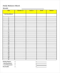 The daily cash sheet template is available on this website for free download. 4 Projected Balance Sheet Templates Pdf Free Premium Templates