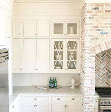 White Dove Benjamin Moore Kitchen Cabinet Paint Color Is White Dove Benjamin Moore Kitchen B Farmhouse Style Kitchen Brick Kitchen Farmhouse Kitchen Cabinets