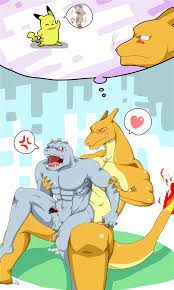 anthro charizard diglett gay interspecies machoke male nintendo  nude pikachu pokemon sex 