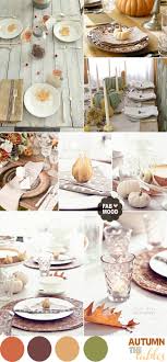 I simply tucked the wire ends into the leaf above to create a cascading garland. Autumn Wedding Table Setting Ideas Fall Wedding Reception Decoration