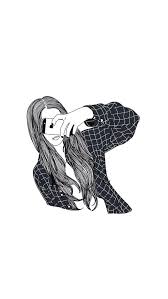 Black and white silhouette girls. Girl Drawing Tumblr Wallpaper Drawing