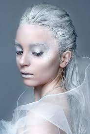 We Have Makeup White Glitter Silver Hairspray And Costumes To Create This Beautiful Ice Princess Look Ice Queen Makeup Ice Queen Costume Queen Makeup