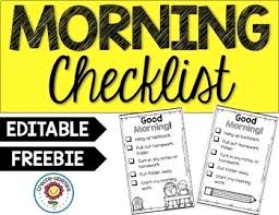 Editable Morning Checklist For Students Free