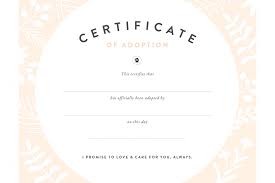 Diy Rescue Dog Adoption Certificate Pretty Fluffy Pet Adoption Certificate Dog Adoption Certificate Adoption Certificate