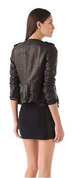 3 1 Phillip Lim Ruffle Leather Jacket In Black Leather Jacket Outerwear Jackets Fashion