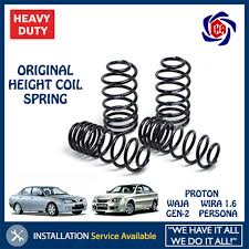 Harga tukar coil spring kereta. Proton Waja Wira 1 6 Gen2 Gen2 Persona Original Standard Height Heavy Duty Coil Spring Set Of 4pcs Front Rear Lazada