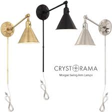 Magnificence 12 1/2 high chrome and crystal wall sconce. Swing Arm Wall Lamps Deep Discount Lighting