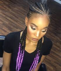 Black And Purple Braids Hairstyles Ghana Braids History Pictures Of Ghana Braids Hairstyles Feed In Braids Hairstyles Braid Styles African Braids Hairstyles