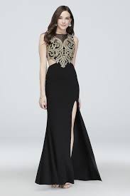 Illusion Embellished Brocade Gown With Cutouts City
