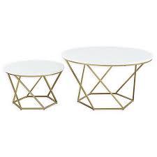 Stow stacks of magazines and pillowcases in the lower sliding drawers. Forest Gate Olivia Modern Geometric Glass Nesting Coffee Tables Bed Bath And Beyond Canada