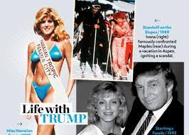 Donald Trump was reading a People magazine profile of Marla Maples while  eating taco bowl.