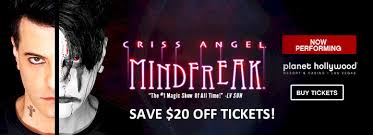 criss angel mindfreak show ticket coupon codes save 20