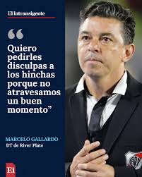 🗣 “Son cuatro partidos con resultados negativos, entonces merecen una  disculpas. Ellos siempre están presentes”, expresó el entrenador después de  perder por 2 a 1 ante Deportivo Riestra en el Monumental. 💻