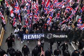 Licensable picture: Britain First 'March for Remigration' in Manchester |  Reuters Connect