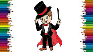 How To Draw A Magician Cute And Easy Cartoon Magician Drawing And Coloring Youtube How to draw manga noses. how to draw a magician cute and easy cartoon magician drawing and coloring
