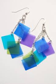 Earrings Made With Translucent Polymer Clay Tinted With Alcohol Inks The Blue Bottle Tree Polymer Clay Beads Polymer Clay Jewelry Polymer Clay Earrings