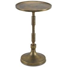 Decorate with your favourite books, a candle and a slice of pizza. Haziq Global Bazaar Antique Brass Side Table Small Under 14 W Kathy Kuo Home