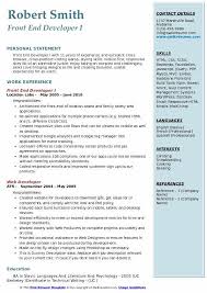 If you are a fresher, you can mention the projects that you've. Front End Developer Resume Samples Qwikresume
