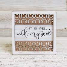The painting may be purchased as wall art, home decor, apparel, phone cases, greeting cards, and more. Well With My Soul Wood Wall Decor