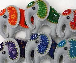 Handmade Felt Elephant Ornament Elephant Christmas Ornament Felt Christmas Ornaments Handmade Felt Felt Ornaments