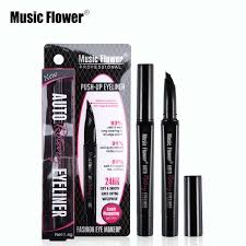 Music Flower Pro Oto Doner Likit Eyeliner Suya Dayanikli Goz Makyaji Kirpik Hugging Jel Goz Kalemi Isareti Kalem B Eyeliner Waterproof Eyeliner Liquid Eyeliner