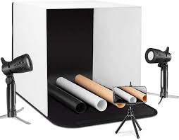 Amazon Com Esddi Photo Light Box Photography 16 X16 40x40cm Portable Table Top Lighting Shooting Tent Kit Foldable Cube With 2x20 Led Lights 3 Color Backdrop For Jewellery Product Advertising Camera Photo