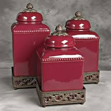 Tuscan kitchens tuscan kitchen decor decorating, design ideas tips for tuscan colors, images tuscan kitchen ideas. Ceramic Tuscan Red Kitchen Canister Set Out Of My Price Range But Still Pretty Red Home Decor Tuscan Kitchen Tuscan Decorating
