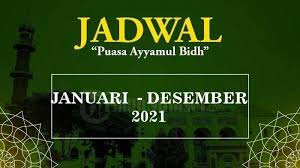 Laman laman dalam kategori bulan takwim yang berikut ialah 13 daripada 13 buah laman dalam kategori ini. Jadwal Puasa Ayyamul Bidh Tahun 2021 Januari Hingga Desember Penanggalan Masehi Dan Hijriah Tribun Sumsel