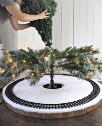 Diy Christmas Tree Skirt For Train Jaime Costiglio Christmas Tree Train Diy Christmas Tree Skirt Christmas Tree Village