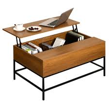 How large is the interior under the tabletop? Modern Wood Lift Top Coffee Table With Hidden Compartment And Lower Shelf Espresso Walmart Com Walmart Com