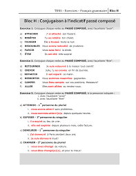 Je suis retourné(e) à l'école. Bloc H Conjugaison A L Indicatif Passe Compose