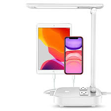 Brushed nickel finish with fabric shade offers a transitional look. Top 10 Desk Lamp With Outlets Of 2021 Best Reviews Guide