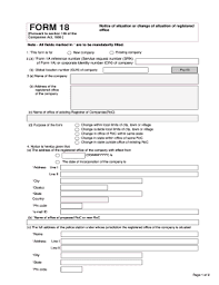 Form 17 for satisfaction of charges. Form 18 Companies Act Fill Online Printable Fillable Blank Pdffiller