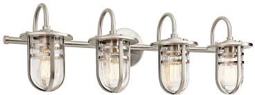The kichler harmony 33.5 in. Kichler 45134ni Caparros Contemporary Brushed Nickel 4 Light Vanity Lighting Kic 45134ni