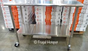 Nsf certified, this table is built with a fully adjustable stainless steel • nsf certified • ecostorage™ material • all stainless steel construction • 4 adjustable feet levelers • shelf fully adjustable • rounded edges for safety. Costco Sale Trinity Stainless Steel Prep Table 99 99